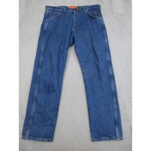 Wrangler Riggs Cat 2 Workwear Jeans Men 38x34 Blue Denim Flame Resistant Durable